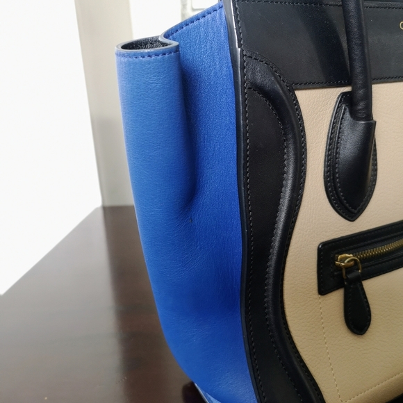 Celine Tricolor Leather and Suede Mini Luggage Tote - Picture 3 of 10